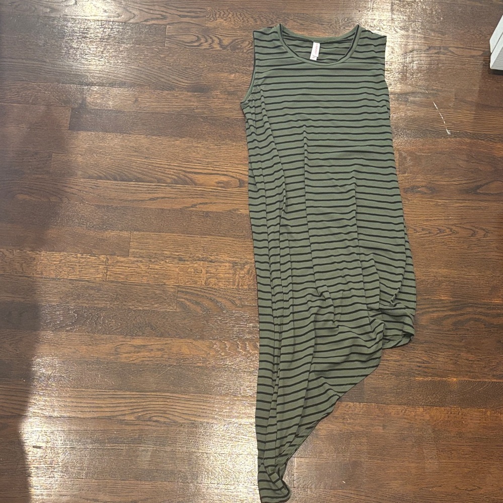 Striped Asymmetrical Hem Dress